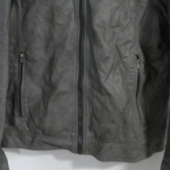 GUESS | large | Grey Faux Leather - Vegan Jacket - Picture 7 of 15